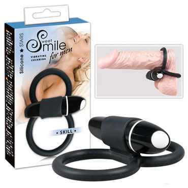Smile Double Cock, Виброкольцо на пенис с петлей для мошонки Smile Double Cock, Виброкольцо на пенис с петлей для мошонки