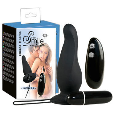 Smile Remote Plug Hopper, черный, Анальная втулка со съемным виброяйцом Smile Remote Plug Hopper, черный, Анальная втулка со съемным виброяйцом