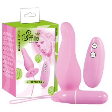 Smile Remote Plug Hopper, розовый, Анальная втулка со съемным виброяйцом Smile Remote Plug Hopper, розовый, Анальная втулка со съемным виброяйцом