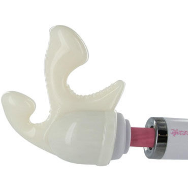 Hitachi Magic Wand, белая, Тройная насадка для вибромассажера Hitachi Magic Wand, белая, Тройная насадка для вибромассажера