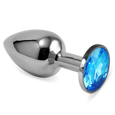 LoveToy Small, голубой, Серебряная втулка с голубым кристаллом LoveToy Small, голубой, Серебряная втулка с голубым кристаллом