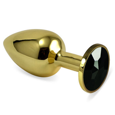 LoveToy Small, золотой, Золотая втулка с черным кристаллом LoveToy Small, золотой, Золотая втулка с черным кристаллом