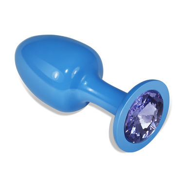 LoveToy Metal, голубая, Голубая втулка с лавандовым кристаллом LoveToy Metal, голубая, Голубая втулка с лавандовым кристаллом