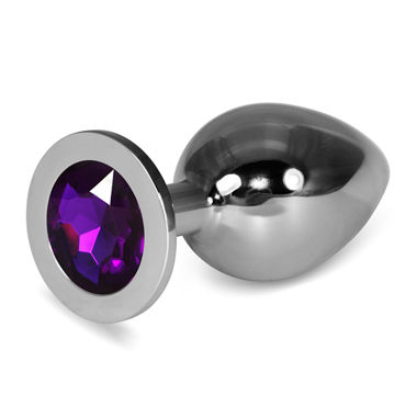 LoveToy Large, фиолетовый, Увеличенная серебряная втулка с фиолетовым кристаллом LoveToy Large, фиолетовый, Увеличенная серебряная втулка с фиолетовым кристаллом