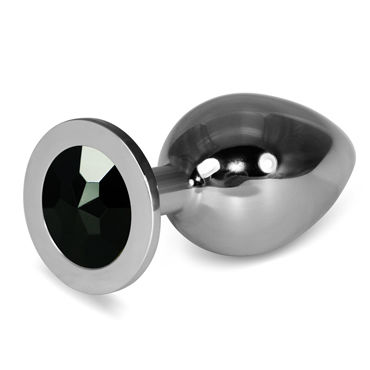 LoveToy Large, черный, Увеличенная серебряная втулка с черным кристаллом LoveToy Large, черный, Увеличенная серебряная втулка с черным кристаллом