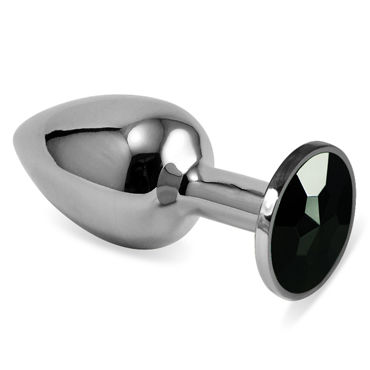 LoveToy Small, черный, Серебряная втулка с черным кристаллом LoveToy Small, черный, Серебряная втулка с черным кристаллом