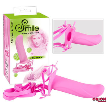 Smile Horny, розовый, Полый фаллоимитатор Smile Horny, розовый, Полый фаллоимитатор