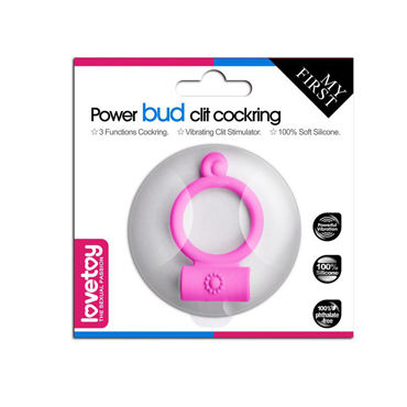 LoveToy Power Bud Clit Cockring, розовое, Виброкольцо для пениса LoveToy Power Bud Clit Cockring, розовое, Виброкольцо для пениса