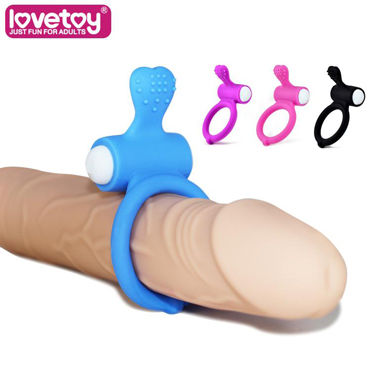 LoveToy Power Heart Clit Cockring, голубое, Эрекционное виброкольцо LoveToy Power Heart Clit Cockring, голубое, Эрекционное виброкольцо