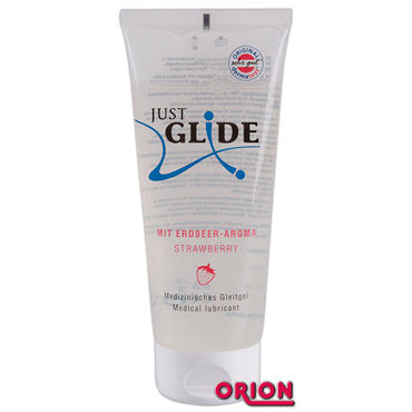 Just Glide Strawberry, 200 мл, Лубрикант с ароматом клубники Just Glide Strawberry, 200 мл, Лубрикант с ароматом клубники
