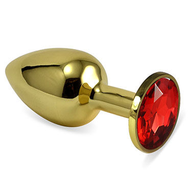 LoveToy Small Анальная втулка, золотая, С красным кристаллом LoveToy Small Анальная втулка, золотая, С красным кристаллом