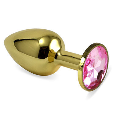 LoveToy Small Анальная втулка, золотая, С розовым кристаллом LoveToy Small Анальная втулка, золотая, С розовым кристаллом