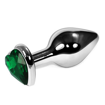 LoveToy Silver Heart, изумрудный, Серебристая втулка с изумрудным кристаллом-сердечком LoveToy Silver Heart, изумрудный, Серебристая втулка с изумрудным кристаллом-сердечком