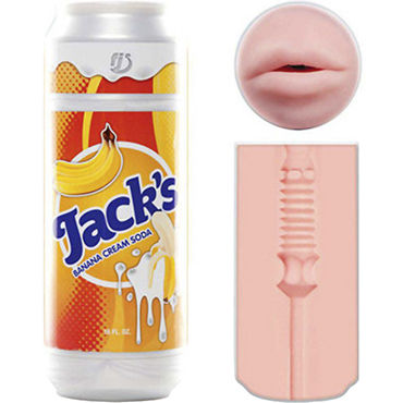 FleshLight Jacks Banana Cream Soda, Ротик-мастурбатор в банке банановой соды FleshLight Jacks Banana Cream Soda, Ротик-мастурбатор в банке банановой соды
