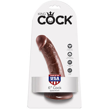 Pipedream King Cock 15 см, коричневый, Реалистичный фаллоимитатор на присоске Pipedream King Cock 15 см, коричневый, Реалистичный фаллоимитатор на присоске