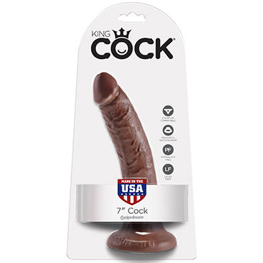 Pipedream King Cock 18 см, коричневый, Фаллоимитатор на присоске Pipedream King Cock 18 см, коричневый, Фаллоимитатор на присоске