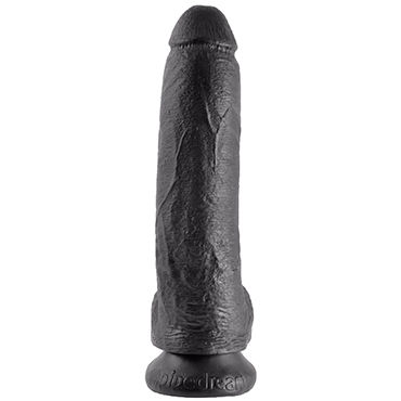 Pipedream King Cock With Balls 23 см, черный - Фаллоимитатор с мошонкой на присоске - купить в секс шопе Pipedream King Cock With Balls 23 см, черный - Фаллоимитатор с мошонкой на присоске - купить в секс шопе