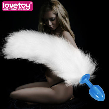 Lovetoy Tail Color, голубая, С длинным белым хвостом Lovetoy Tail Color, голубая, С длинным белым хвостом
