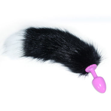Lovetoy Tail Color, розовая, С длинным черно-белым хвостом Lovetoy Tail Color, розовая, С длинным черно-белым хвостом