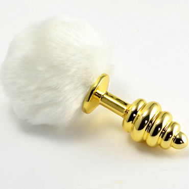 Lovetoy Tail Rabbit Spiral, золотая, С белым хвостиком Lovetoy Tail Rabbit Spiral, золотая, С белым хвостиком
