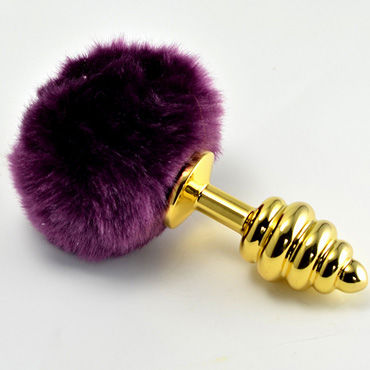 Lovetoy Tail Rabbit Spiral, золотая, С фиолетовым хвостиком Lovetoy Tail Rabbit Spiral, золотая, С фиолетовым хвостиком
