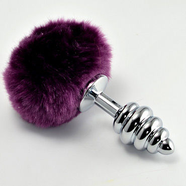 Lovetoy Tail Rabbit Spiral, серебряная, С фиолетовым хвостиком Lovetoy Tail Rabbit Spiral, серебряная, С фиолетовым хвостиком