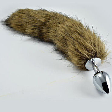 Lovetoy Tail Large, серебряная, Втулка с волчьим хвостом Lovetoy Tail Large, серебряная, Втулка с волчьим хвостом