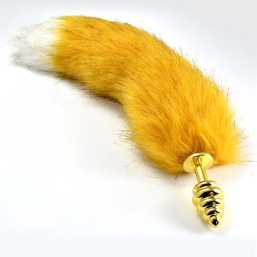 Lovetoy Tail Spiral, золотая, Втулка с лисьим хвостом Lovetoy Tail Spiral, золотая, Втулка с лисьим хвостом