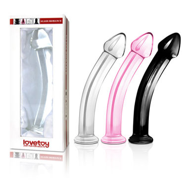 LoveToy Glass Romance Изогнутый, черный, Стеклянный фаллоимитатор LoveToy Glass Romance Изогнутый, черный, Стеклянный фаллоимитатор