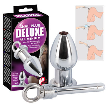 You2Toys Deluxe Anal Plug Aluminium, Анальная втулка с отверстием You2Toys Deluxe Anal Plug Aluminium, Анальная втулка с отверстием