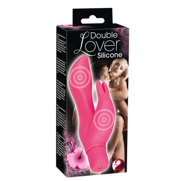 You2Toys Double Lover Silicone, розовый, Вибратор с двумя виброэлементами You2Toys Double Lover Silicone, розовый, Вибратор с двумя виброэлементами