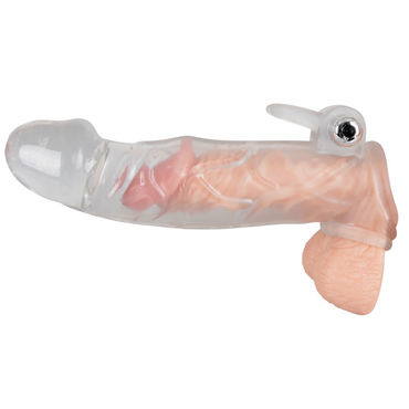You2Toys Crystal Skin, Насадка на пенис с клиторальным вибростимулятором You2Toys Crystal Skin, Насадка на пенис с клиторальным вибростимулятором