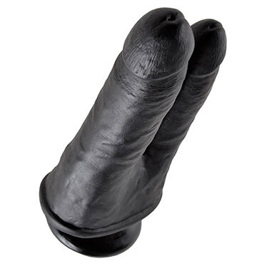 Pipedream King Cock Double Penetrator, черный - Реалистичный двойной фаллоимитатор на присоске - купить в секс шопе Pipedream King Cock Double Penetrator, черный - Реалистичный двойной фаллоимитатор на присоске - купить в секс шопе