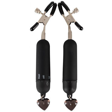 Bad Kitty Vibrating Nipple-Clamps, черные, Вибро-зажимы для сосков Bad Kitty Vibrating Nipple-Clamps, черные, Вибро-зажимы для сосков