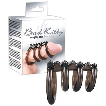 Bad Kitty Penis-Hodenring 4er, Насадка на пенис из четырех колец Bad Kitty Penis-Hodenring 4er, Насадка на пенис из четырех колец