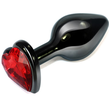 LoveToy Анальная втулка, черная, С красным кристаллом LoveToy Анальная втулка, черная, С красным кристаллом