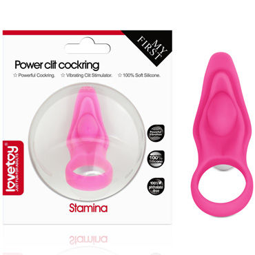 LoveToy Power Clit Cockring Stamina, розовое, Виброкольцо для пениса LoveToy Power Clit Cockring Stamina, розовое, Виброкольцо для пениса