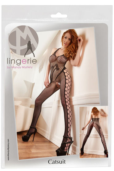 Orion Catsuit, черный, Комбинезон с асимметричным рисунком Orion Catsuit, черный, Комбинезон с асимметричным рисунком
