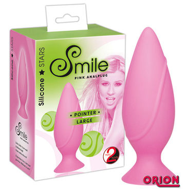 Smile Pointer, розовый, Анальная пробка на присоске, большая Smile Pointer, розовый, Анальная пробка на присоске, большая