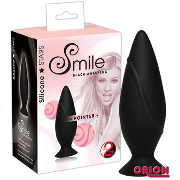 Smile Pointer, черный, Анальная пробка на присоске, маленькая Smile Pointer, черный, Анальная пробка на присоске, маленькая