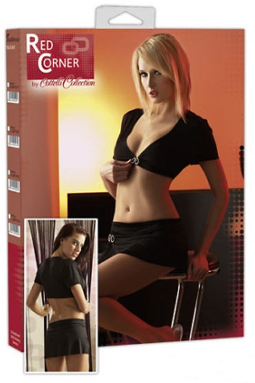 Cottelli топ и юбка, черные, Комплект украшен стразами Cottelli топ и юбка, черные, Комплект украшен стразами