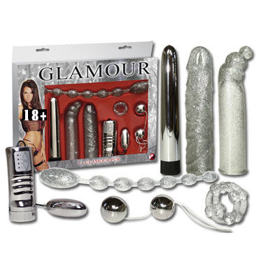 Glamour 7 серебристый, Набор разнообразных стимуляторов Glamour 7 серебристый, Набор разнообразных стимуляторов