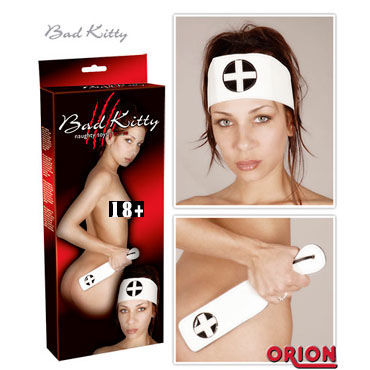 Bad Kitty Nurse Paddle Mit Stirnband, Комплект со шлепалкой Bad Kitty Nurse Paddle Mit Stirnband, Комплект со шлепалкой