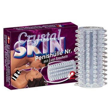 Crystal Skin N6, Насадка на пенис с шипиками Crystal Skin N6, Насадка на пенис с шипиками