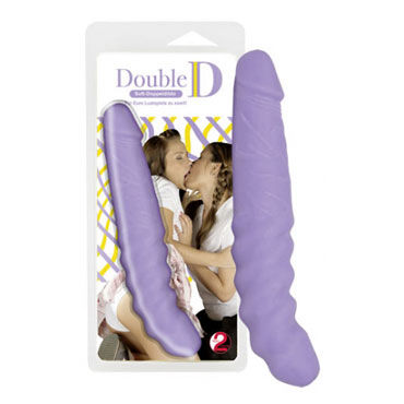 Double D Soft Dong Lila, Двусторонний фаллоимитатор с разными концами Double D Soft Dong Lila, Двусторонний фаллоимитатор с разными концами