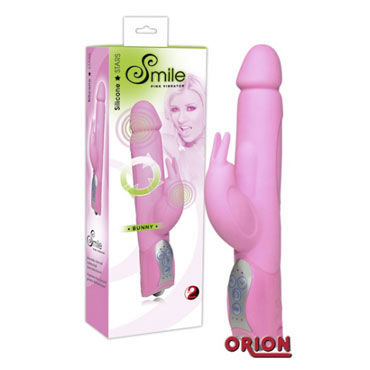 Smile Bunny розовый, Вибратор с дополнительной стимуляцией клитора Smile Bunny розовый, Вибратор с дополнительной стимуляцией клитора
