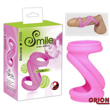 Smile Curly розовая, Насадка на пенис изогнутой формы Smile Curly розовая, Насадка на пенис изогнутой формы