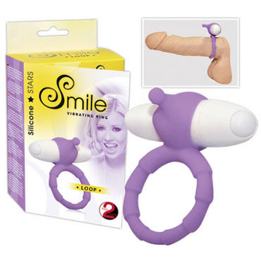 Smile Loop, фиолетовое, Эрекционное кольцо с мини-вибратором Smile Loop, фиолетовое, Эрекционное кольцо с мини-вибратором