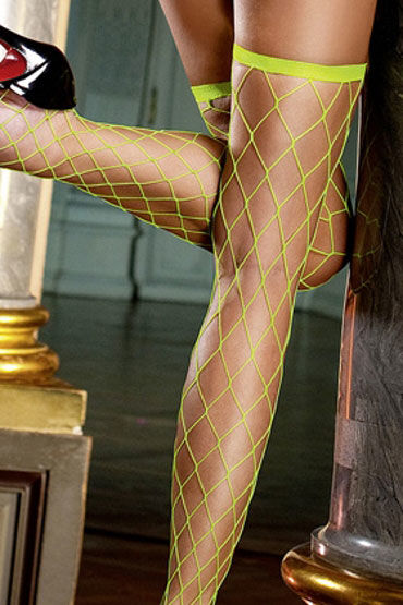 Baci чулки, неоново-зеленые, В крупную сетку и другие товары Baci Lingerie с фото Baci чулки, неоново-зеленые, В крупную сетку и другие товары Baci Lingerie с фото