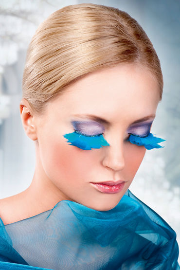 Baci Lashes, ярко-голубой, Накладные ресницы с перьями Baci Lashes, ярко-голубой, Накладные ресницы с перьями